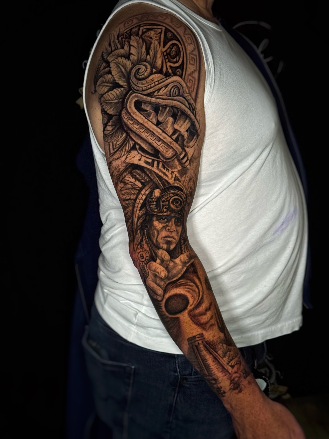 Aztec Sleeve tattoo by ALEX Q