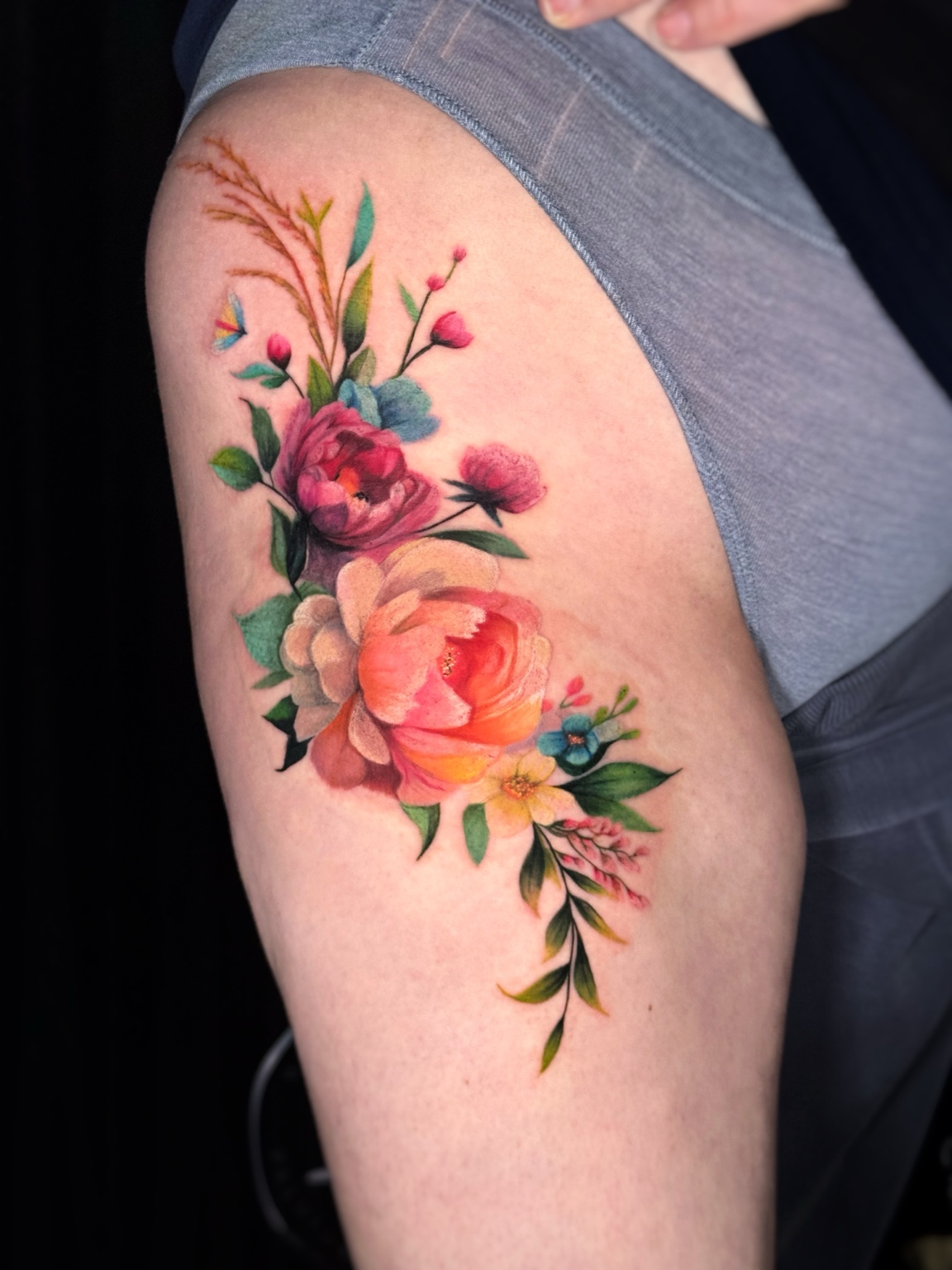 Color Floral tattoo by ALEX Q